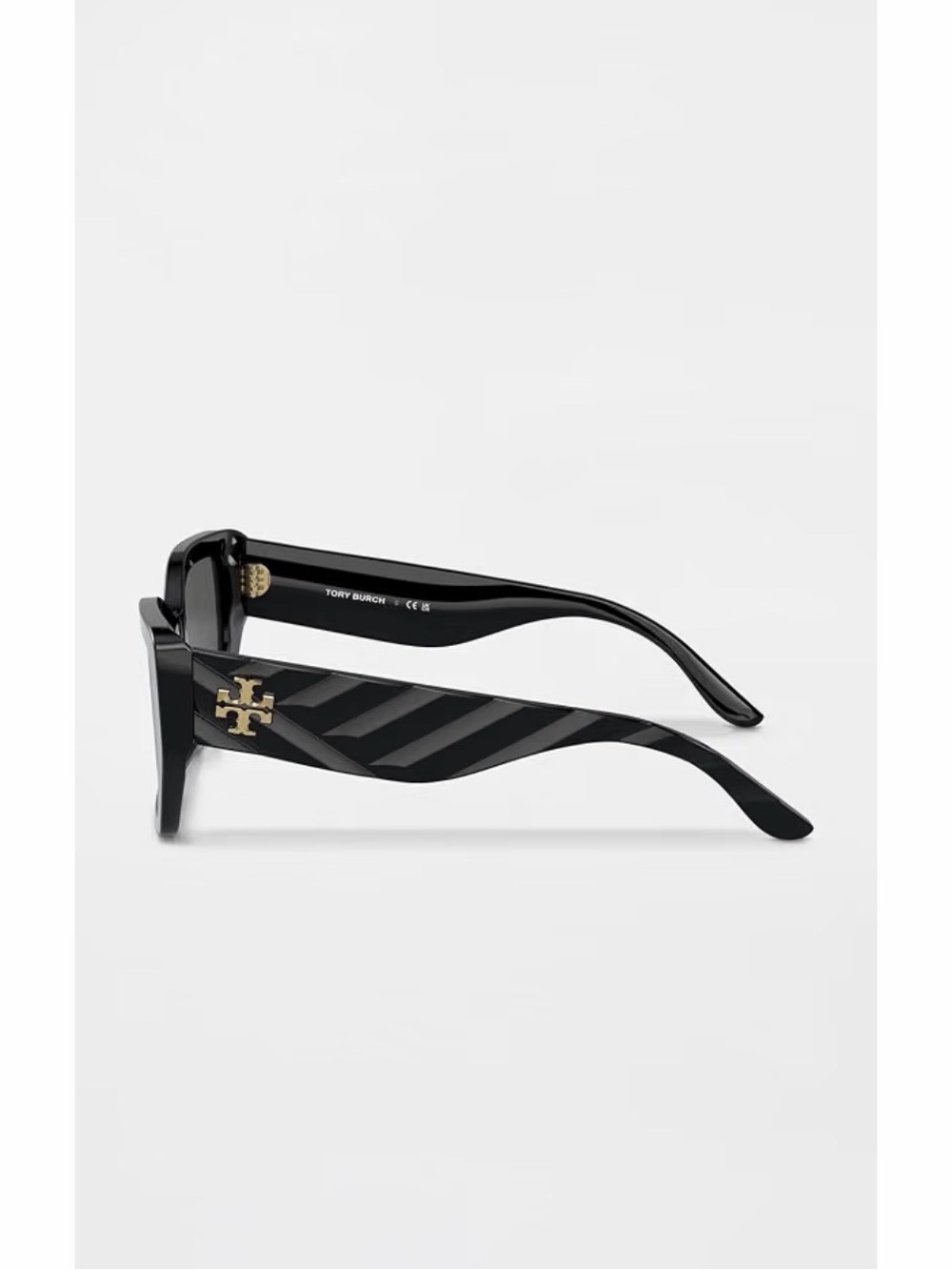 Tory Burch Black womens kira irregular polarized sunglasses